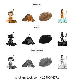 Vector illustration of evolution  and prehistory sign. Collection of evolution  and development  stock vector illustration.