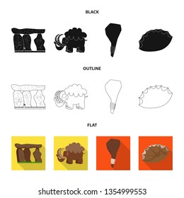 Vector illustration of evolution  and prehistory sign. Collection of evolution  and development  stock symbol for web.