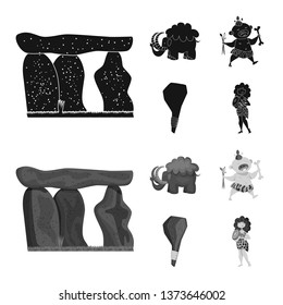 Vector illustration of evolution  and prehistory sign. Set of evolution  and development  vector icon for stock.