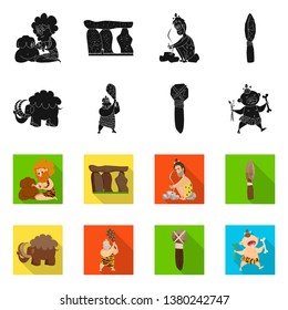 Vector illustration of evolution  and prehistory sign. Collection of evolution  and development  vector icon for stock.