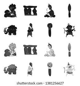 Vector illustration of evolution  and prehistory sign. Set of evolution  and development  stock vector illustration.