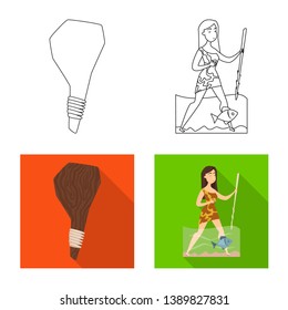 Vector illustration of evolution  and prehistory sign. Collection of evolution  and development  vector icon for stock.