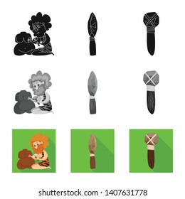 Vector illustration of evolution  and prehistory sign. Set of evolution  and development  stock vector illustration.