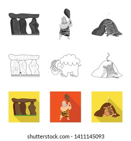 Vector illustration of evolution  and prehistory sign. Collection of evolution  and development  stock vector illustration.