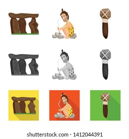 Vector illustration of evolution  and prehistory sign. Set of evolution  and development  stock symbol for web.