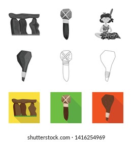 Vector illustration of evolution  and prehistory sign. Collection of evolution  and development  stock symbol for web.