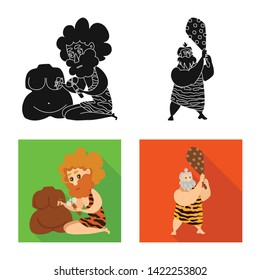 Vector illustration of evolution  and prehistory sign. Set of evolution  and development  stock vector illustration.