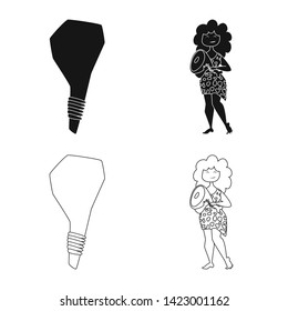 Vector illustration of evolution  and prehistory sign. Set of evolution  and development  stock symbol for web.