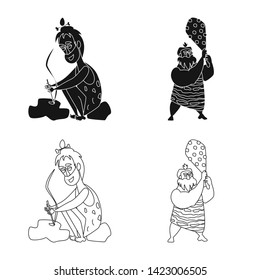 Vector illustration of evolution  and prehistory sign. Set of evolution  and development  stock symbol for web.