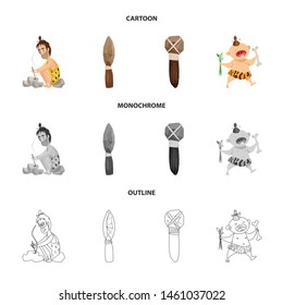 Vector illustration of evolution and prehistory sign. Set of evolution and development vector icon for stock.