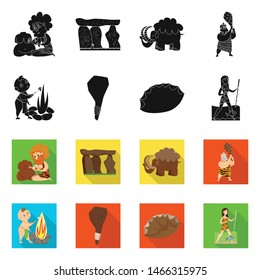 Vector illustration of evolution and prehistory sign. Set of evolution and development stock vector illustration.