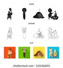 Vector illustration of evolution  and prehistory symbol. Set of evolution  and development  stock symbol for web.