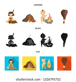 Vector illustration of evolution  and prehistory symbol. Set of evolution  and development  vector icon for stock.