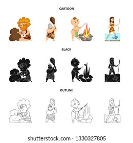 Vector illustration of evolution  and prehistory symbol. Collection of evolution  and development  stock vector illustration.
