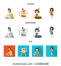 Vector illustration of evolution  and prehistory symbol. Set of evolution  and development  vector icon for stock.