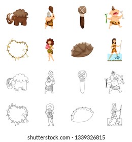 Vector illustration of evolution  and prehistory symbol. Set of evolution  and development  vector icon for stock.