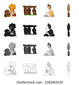 Vector illustration of evolution  and prehistory symbol. Collection of evolution  and development  stock vector illustration.