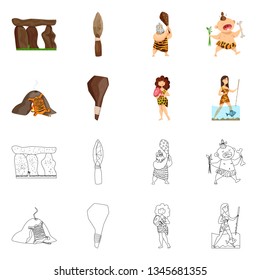 Vector illustration of evolution  and prehistory symbol. Set of evolution  and development  stock vector illustration.