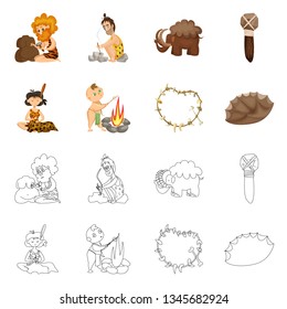 Vector illustration of evolution  and prehistory symbol. Set of evolution  and development  stock symbol for web.