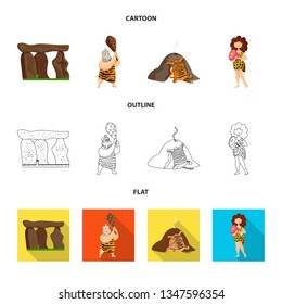 Vector illustration of evolution  and prehistory symbol. Set of evolution  and development  vector icon for stock.