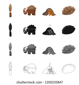 Vector illustration of evolution  and prehistory symbol. Set of evolution  and development  stock symbol for web.
