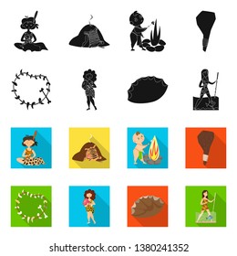 Vector illustration of evolution  and prehistory symbol. Set of evolution  and development  stock vector illustration.