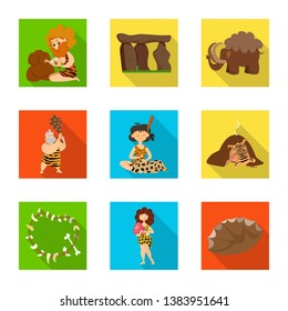 Vector illustration of evolution  and prehistory symbol. Collection of evolution  and development  stock symbol for web.