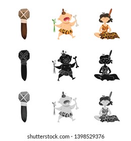Vector illustration of evolution  and prehistory symbol. Set of evolution  and development  stock vector illustration.