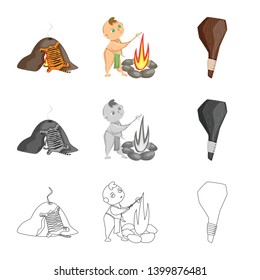 Vector illustration of evolution  and prehistory symbol. Set of evolution  and development  stock vector illustration.