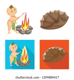Vector illustration of evolution  and prehistory symbol. Collection of evolution  and development  stock vector illustration.