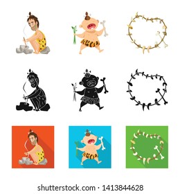 Vector illustration of evolution  and prehistory symbol. Set of evolution  and development  stock vector illustration.