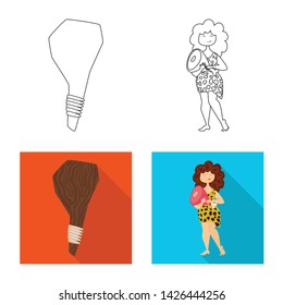 Vector illustration of evolution and prehistory symbol. Set of evolution and development stock symbol for web.