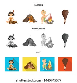 Vector illustration of evolution and prehistory symbol. Set of evolution and development stock symbol for web.