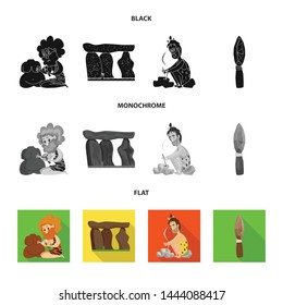 Vector illustration of evolution and prehistory symbol. Set of evolution and development stock symbol for web.