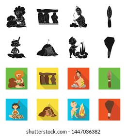 Vector illustration of evolution and prehistory symbol. Set of evolution and development vector icon for stock.