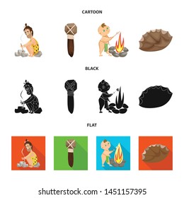 Vector illustration of evolution and prehistory symbol. Collection of evolution and development stock vector illustration.
