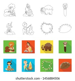 Vector illustration of evolution and prehistory symbol. Collection of evolution and development stock symbol for web.