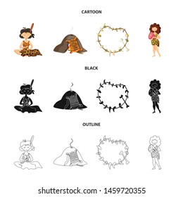 Vector illustration of evolution and prehistory symbol. Set of evolution and development vector icon for stock.