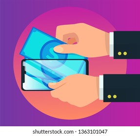 vector illustration e-wallet