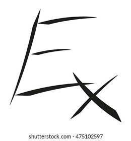 Vector illustration of Ex logo on white background