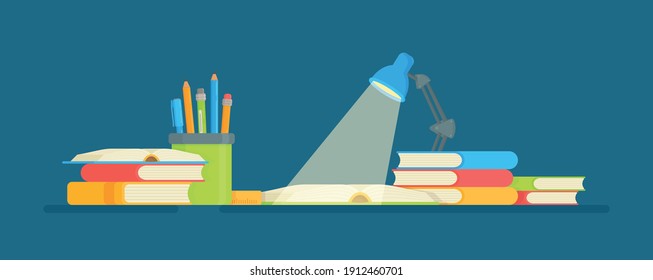  Vector illustration of exam preparation.