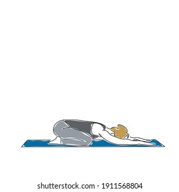 Vector illustration of an example image of a yoga position by woman