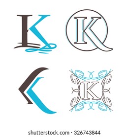 vector illustration of an example of the pattern of creative logo on the letter K, icon design element for corporate identity