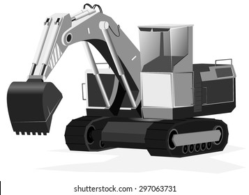vector illustration of excavator