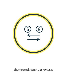 Vector illustration of exchange icon line. Beautiful hotel element also can be used as change money icon element.
