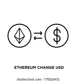 Vector illustration of exchanging ethereum to USD icon