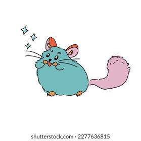 Ilustración vectorial de una chinchilla emocionada