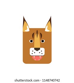 vector illustration of excited lynx face