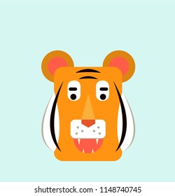 Vector illustration of excited tiger face