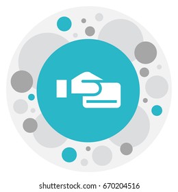 Vector Illustration Of Excitement Symbol On Bank Card Icon. Premium Quality Isolated Cash Element In Trendy Flat Style.